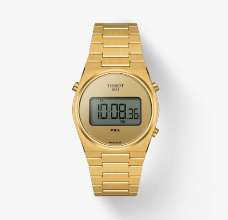 Tissot DIGITAL 35 MM PRX Gold | 6714-LRWUQ