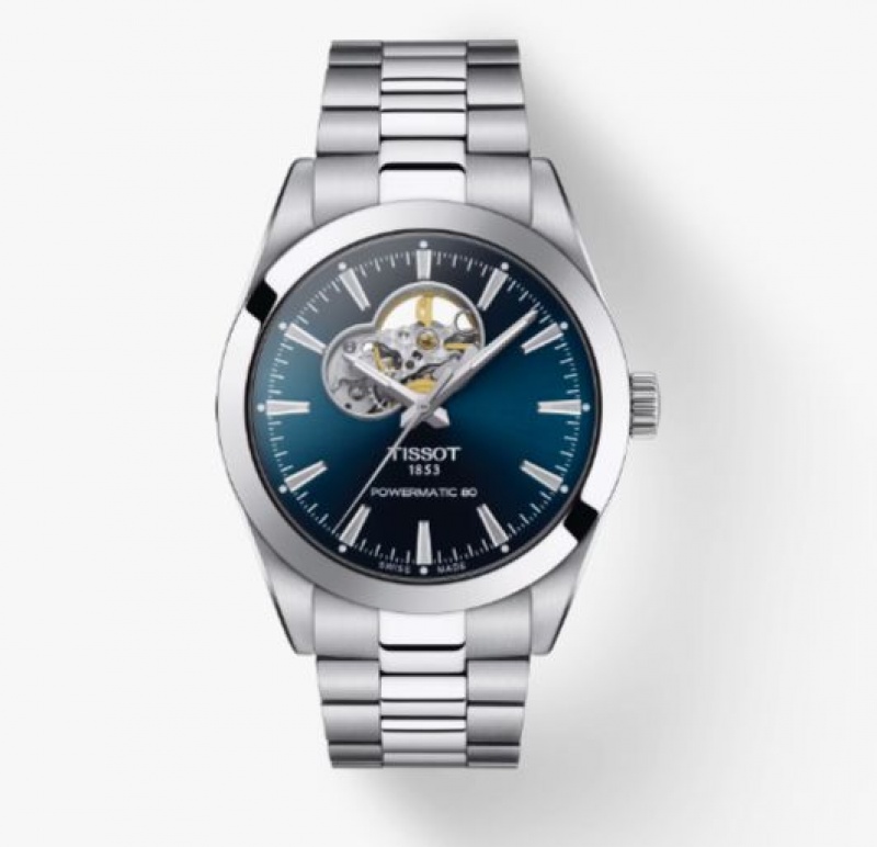 Tissot POWERMATIC 80 OPEN HEART Gentleman Blue | 1532-EGQJK