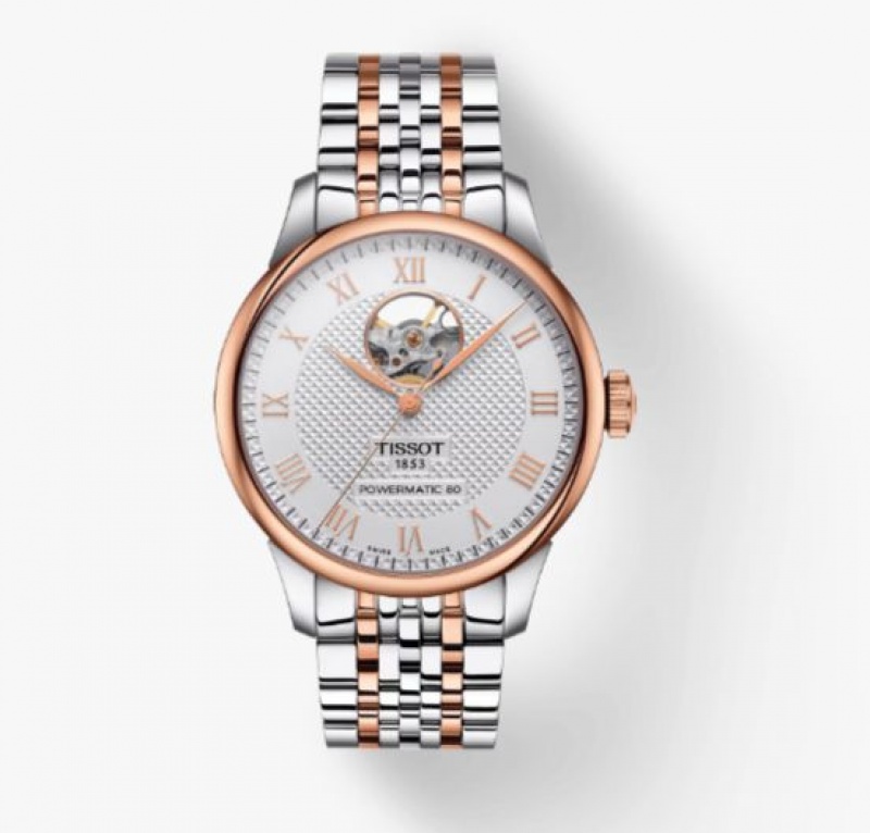 Tissot POWERMATIC 80 OPEN HEART LE LOCLE Rose Gold | 6945-AEJYX