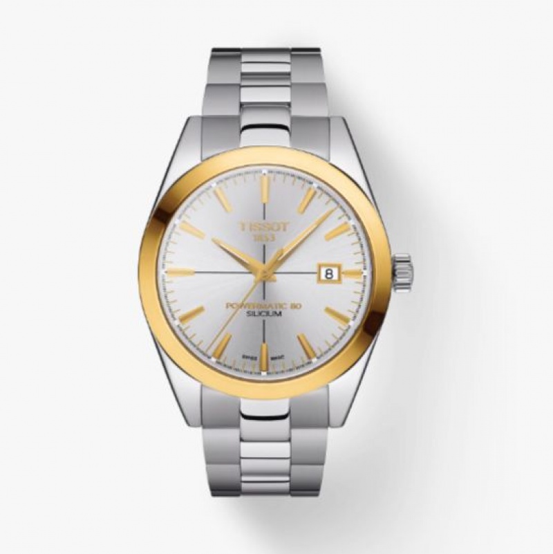 Tissot POWERMATIC 80 SILICIUM SOLID 18K GOLD BEZEL Gentleman Gold | 4360-DBVJN