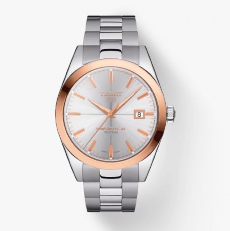 Tissot POWERMATIC 80 SILICIUM SOLID 18K GOLD BEZEL Gentleman Rose Gold | 3109-XDRPA