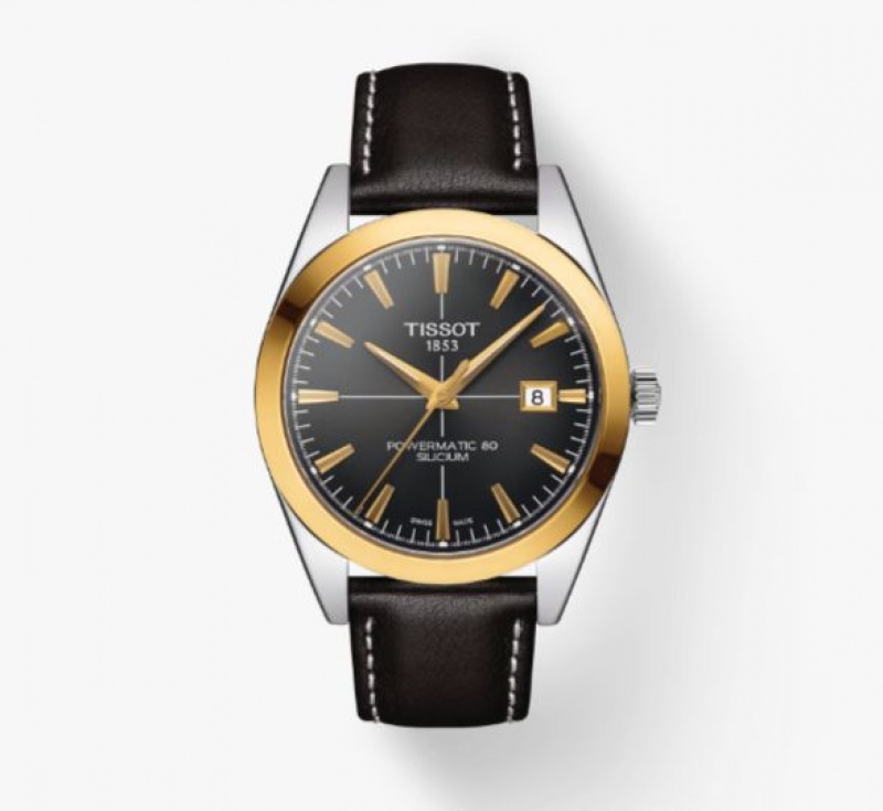 Tissot POWERMATIC 80 SILICIUM SOLID 18K GOLD BEZEL Gentleman Black | 2685-KYOVM